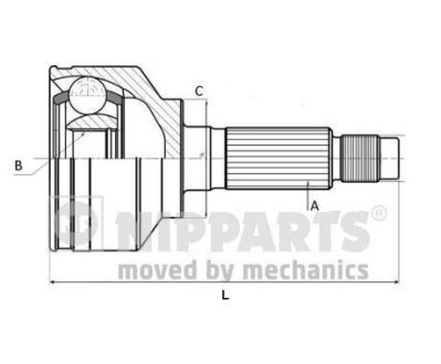 К-т шарнірний привідного валу NIPPARTS J2829008