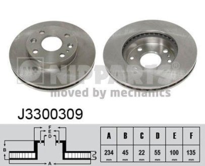 Гальмівні диски NIPPARTS J3300309