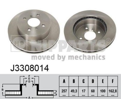 Гальмівні диски NIPPARTS J3308014