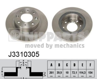 Гальмівні диски NIPPARTS J3310305