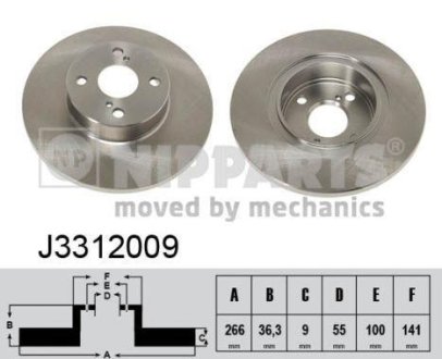 Гальмiвнi диски NIPPARTS J3312009