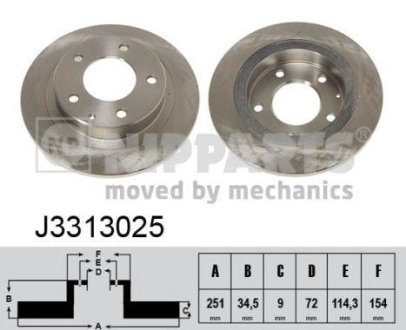 Гальмівні диски NIPPARTS J3313025