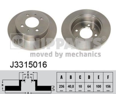 Тормозные диски NIPPARTS J3315016