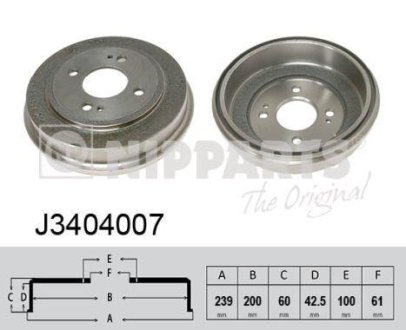 Гальмівні барабани NIPPARTS J3404007