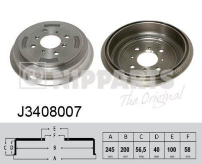 Гальмівні барабани NIPPARTS J3408007