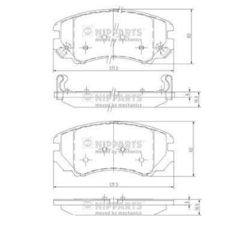 Тормозные колодки дисковые NIPPARTS J3600541