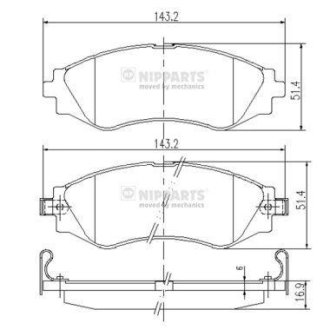 Тормозные колодки дисковые NIPPARTS J3600902