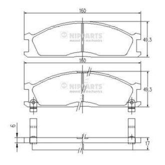 Тормозные колодки NIPPARTS J3601037