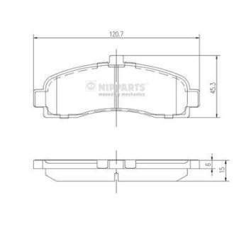 Тормозные колодки дисковые NIPPARTS J3601053