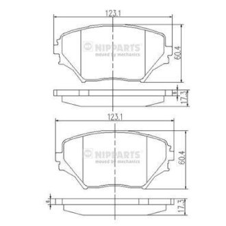 Тормозные колодки дисковые NIPPARTS J3602095