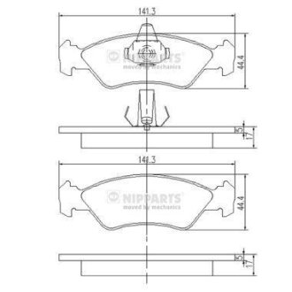 Гальмівні колодки дискові NIPPARTS J3603049