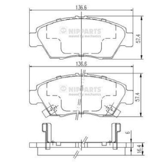 Тормозные колодки дисковые NIPPARTS J3604033