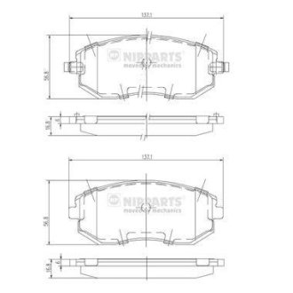 Тормозные колодки дисковые NIPPARTS J3607015