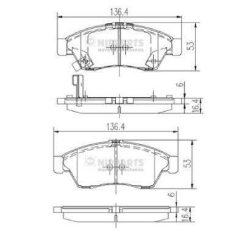 Тормозные колодки дисковые NIPPARTS J3608024