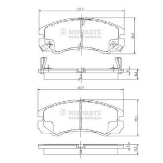 Тормозные колодки дисковые NIPPARTS J3609009