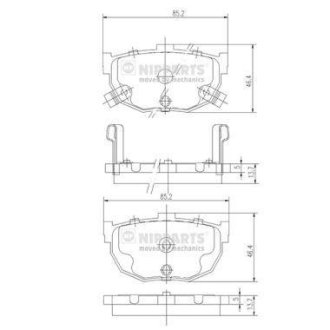 Тормозные колодки дисковые NIPPARTS J3610505