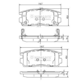 Тормозные колодки дисковые NIPPARTS J3610905