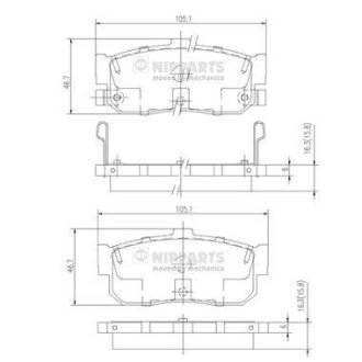 Тормозные колодки дисковые NIPPARTS J3611034