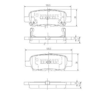 Тормозные колодки дисковые NIPPARTS J3611044