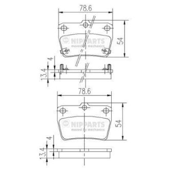 Тормозные колодки дисковые NIPPARTS J3612020