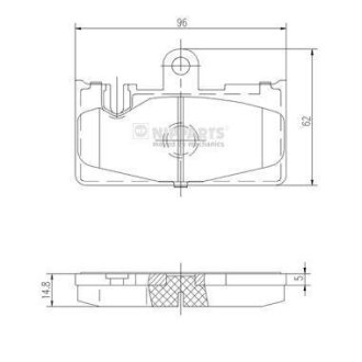 Тормозные колодки дисковые NIPPARTS J3612029