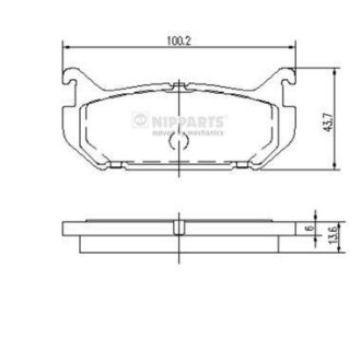 Тормозные колодки дисковые NIPPARTS J3613007