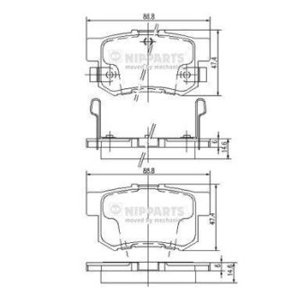 Тормозные колодки дисковые NIPPARTS J3614008