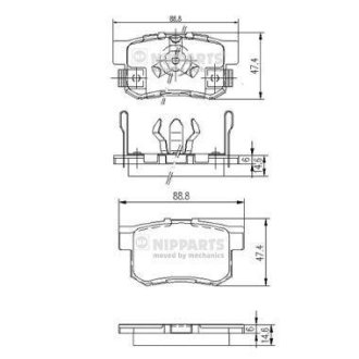 Тормозные колодки дисковые NIPPARTS J3614017