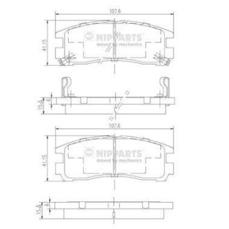 Тормозные колодки дисковые NIPPARTS J3615003 (фото 1)