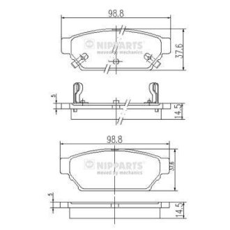 Тормозные колодки дисковые NIPPARTS J3615004