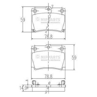 Тормозные колодки дисковые NIPPARTS J3615011