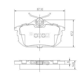 Гальмівні колодки дискові NIPPARTS J3615012