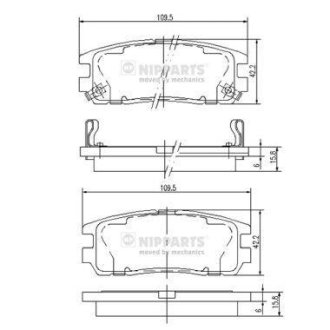 Тормозные колодки дисковые NIPPARTS J3619001