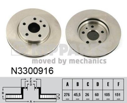 Тормозные диски NIPPARTS N3300916