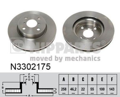 Тормозные диски NIPPARTS N3302175