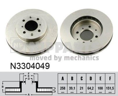 Гальмівні диски NIPPARTS N3304049