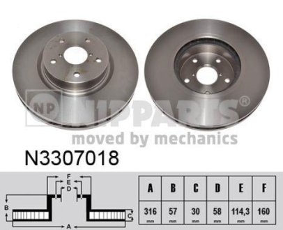 Диск тормозной NIPPARTS N3307018 (фото 1)