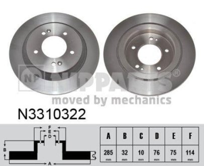 Гальмiвнi диски NIPPARTS N3310322