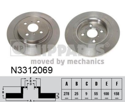 Гальмівні диски NIPPARTS N3312069