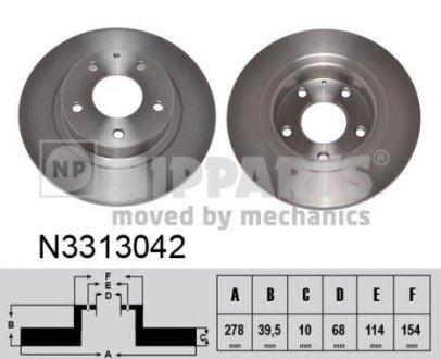 Гальмівні диски NIPPARTS N3313042