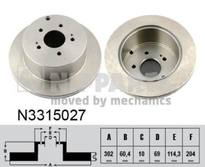 Тормозные диски NIPPARTS N3315027