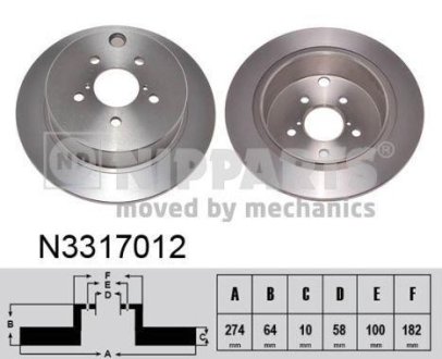 Тормозные диски задние NIPPARTS N3317012