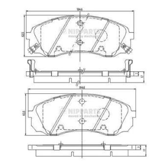 Тормозные колодки дисковые NIPPARTS N3600329