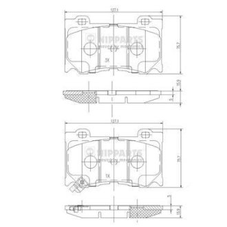 Тормозные колодки дисковые NIPPARTS N3601107