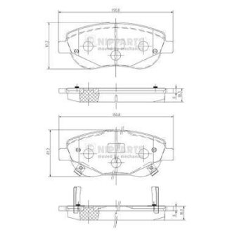 Тормозные колодки дисковые NIPPARTS N3602135