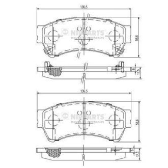 Гальмівні колодки дискові NIPPARTS N3603071