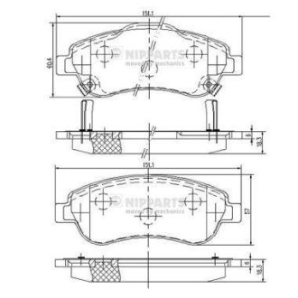 Тормозные колодки дисковые NIPPARTS N3604066