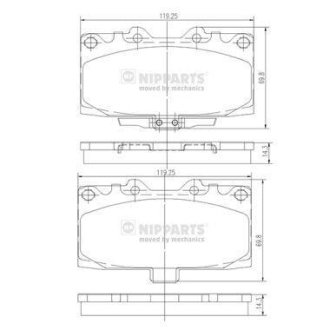 Тормозные колодки дисковые NIPPARTS N3607022