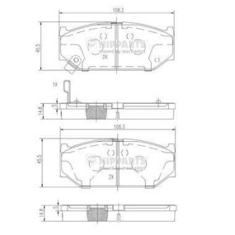 Гальмівні колодки дискові NIPPARTS N3608031