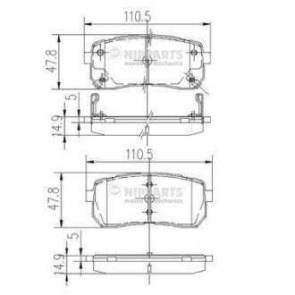 Тормозные колодки NIPPARTS N3610308